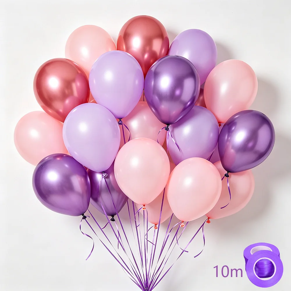 52pcs/Set Pink and Purple Party Balloons Metallic Red Purple Latex Balloons for Girls Birthday Wedding Party Decorations Globos
52pcs/Set Pink and Purple Party Balloons Metallic Red Purple Latex Balloons for Girls Birthday Wedding Party Decorations Globos