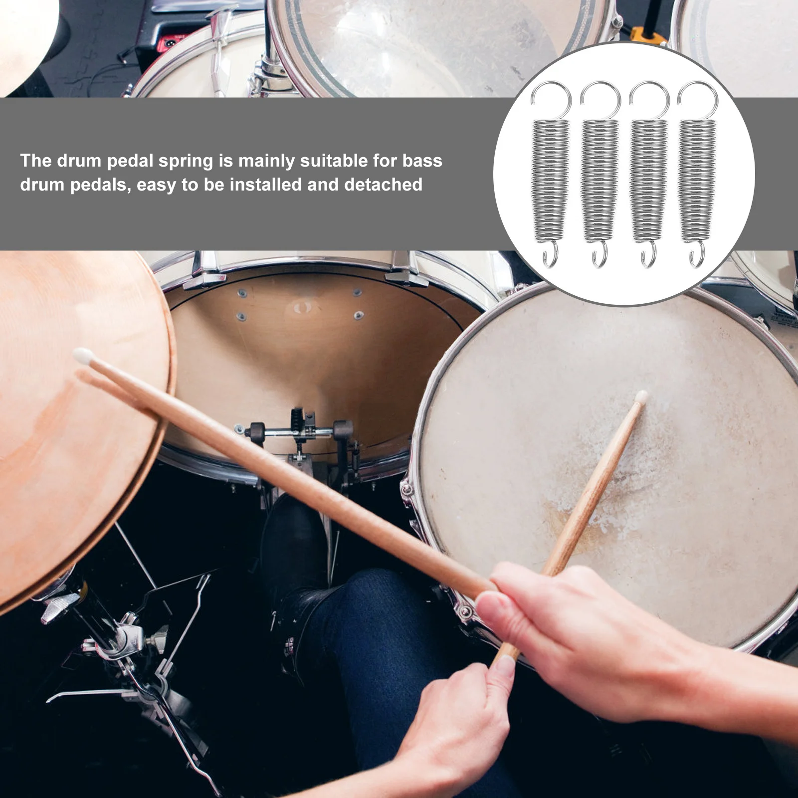 4pcs Drum Pedal Spring Replacement Durable Bass Drum Tensioner Metal Foot Pedal Parts Drums Repair Accessories Instrument
4pcs Drum Pedal Spring Replacement Durable Bass Drum Tensioner Metal Foot Pedal Parts Drums Repair Accessories Instrument