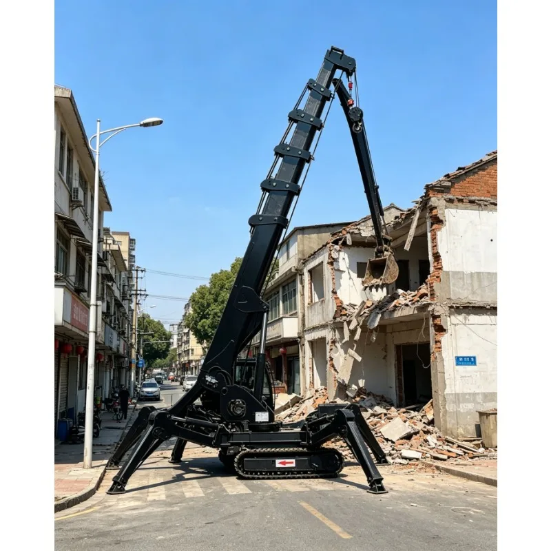 Portable Crawler Crane Hydraulic Spider Crane Telescopic Boom 360 Turntable Remote Control for Roof Work Narrow Space Lifting
Portable Crawler Crane Hydraulic Spider Crane Telescopic Boom 360 Turntable Remote Control for Roof Work Narrow Space Lifting