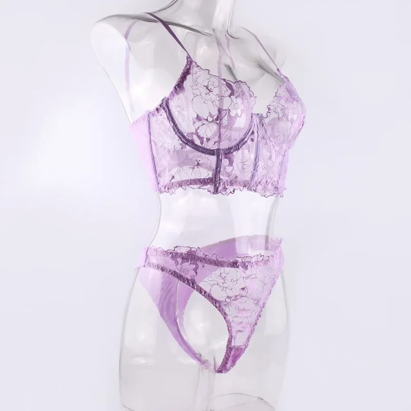 Perspective Lingerie Set for Women Embroidery Luxury Erotic Underwear with Steel Ring Fishbone Women Sexy Bra and Briefs Suit
Perspective Lingerie Set for Women Embroidery Luxury Erotic Underwear with Steel Ring Fishbone Women Sexy Bra and Briefs Suit