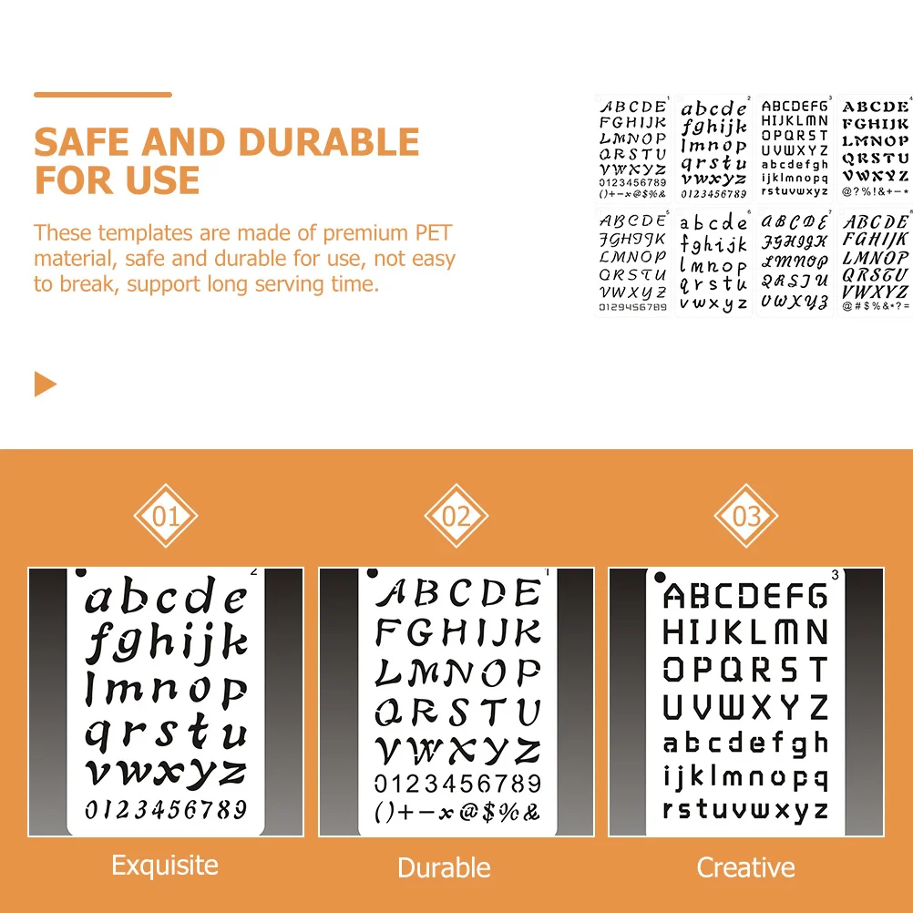 8Pcs Meticulously Crafted Letter Number Stencils for Creative DIY Fun Letter Stencils Number Stencil Alphabet Stencil
8Pcs Meticulously Crafted Letter Number Stencils for Creative DIY Fun Letter Stencils Number Stencil Alphabet Stencil