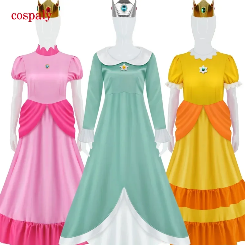 Cosdad Princess Peach Cosplay Costume Pink Peach Adult Dress Rosalina Blue Dress Crown Suits Kids Halloween Cosplay Costume
Cosdad Princess Peach Cosplay Costume Pink Peach Adult Dress Rosalina Blue Dress Crown Suits Kids Halloween Cosplay Costume