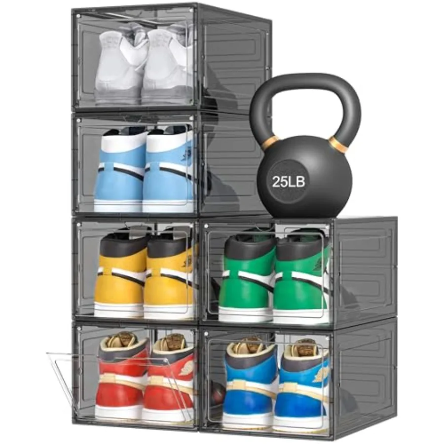 Upgraded Hard Shoe Storage Box 6 Pack X-Large Fit Size 12, Thicken and Sturdy Plastic Stackable Shoe Organizer Box Closet, Snea
Upgraded Hard Shoe Storage Box 6 Pack X-Large Fit Size 12, Thicken and Sturdy Plastic Stackable Shoe Organizer Box Closet, Snea