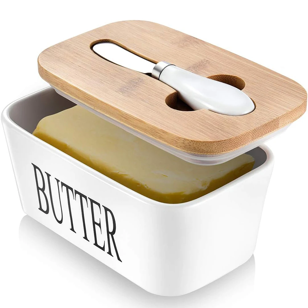 LMETJMA Butter Dish with Lid Ceramic Butter Keeper Container with Butter Knife Kitchen Butter Tray Butter Keeper with Cover
LMETJMA Butter Dish with Lid Ceramic Butter Keeper Container with Butter Knife Kitchen Butter Tray Butter Keeper with Cover