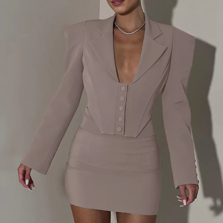 2025 Women's Commuter Set Long Sleeve Collar Fishbone Top Bag Hip Skirt Half Skirt Two Piece Set
2025 Women's Commuter Set Long Sleeve Collar Fishbone Top Bag Hip Skirt Half Skirt Two Piece Set