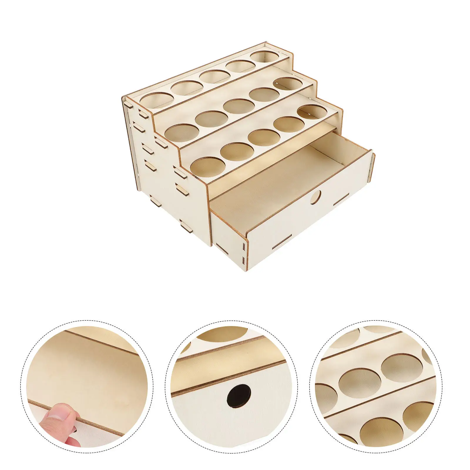 Wooden Paint Storage Rack with Drawer for Acrylic Watercolor Pigment Ink Bottles Compact Organizer for Artists Students Home
Wooden Paint Storage Rack with Drawer for Acrylic Watercolor Pigment Ink Bottles Compact Organizer for Artists Students Home