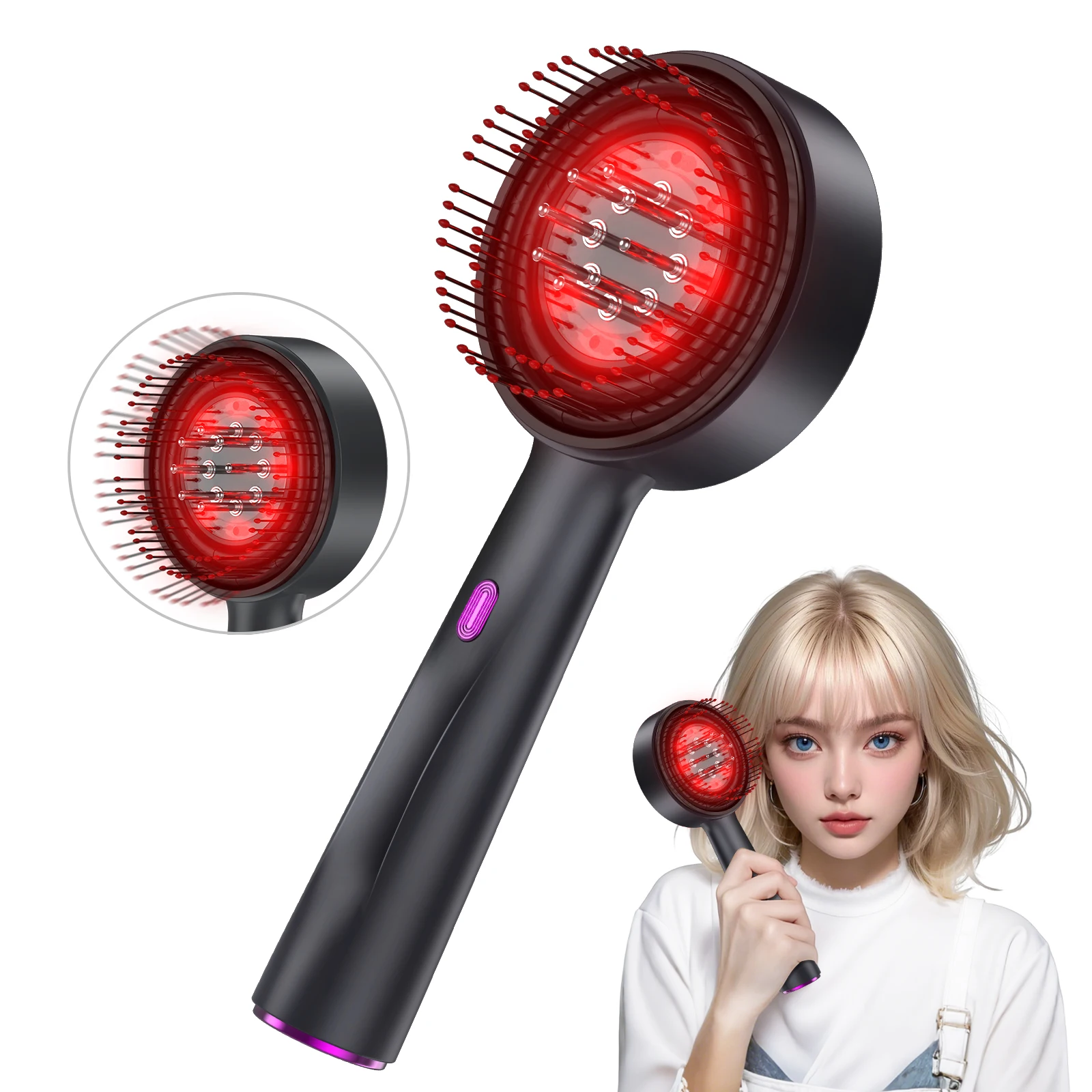 Electric Vibration Massage Comb Red Light Hair Follicle Comb Scalp Oil Liquid Applicator Head Massager Hair Growth Anti Loss
Electric Vibration Massage Comb Red Light Hair Follicle Comb Scalp Oil Liquid Applicator Head Massager Hair Growth Anti Loss