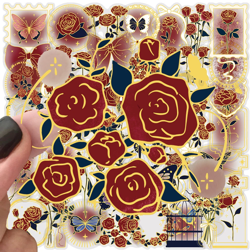 10/30/50pcs Vintage Gilding Rose Flowers Graffiti Stickers Transparent PET Sticker DIY Notebook Stationery Aesthetic Art Decals
10/30/50pcs Vintage Gilding Rose Flowers Graffiti Stickers Transparent PET Sticker DIY Notebook Stationery Aesthetic Art Decals