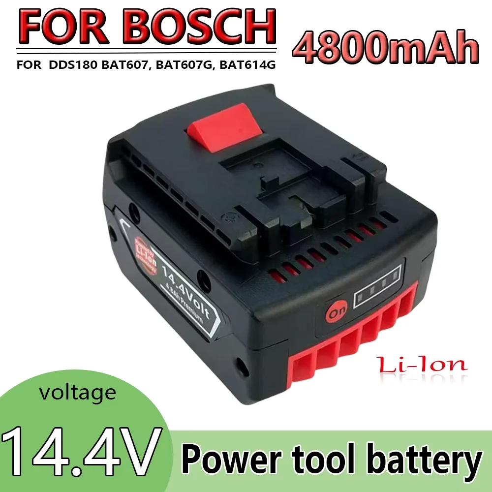Power Tool Battery 14.4v 4800mAh for Bosch GBA GSR GSB BAT618 BAT609 BAT607, BAT607G, BAT614, BAT614G Rechargeable Battery
Power Tool Battery 14.4v 4800mAh for Bosch GBA GSR GSB BAT618 BAT609 BAT607, BAT607G, BAT614, BAT614G Rechargeable Battery