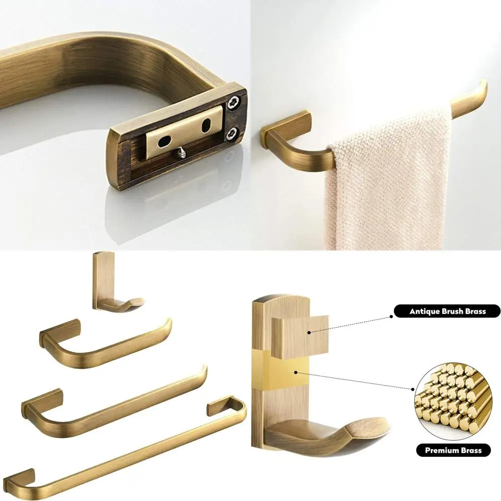 Vintage-Style Brass Bathroom Accessories Set: Towel Bar, Toilet Paper Holder, Robe Hook, Wall Mounted
Vintage-Style Brass Bathroom Accessories Set: Towel Bar, Toilet Paper Holder, Robe Hook, Wall Mounted