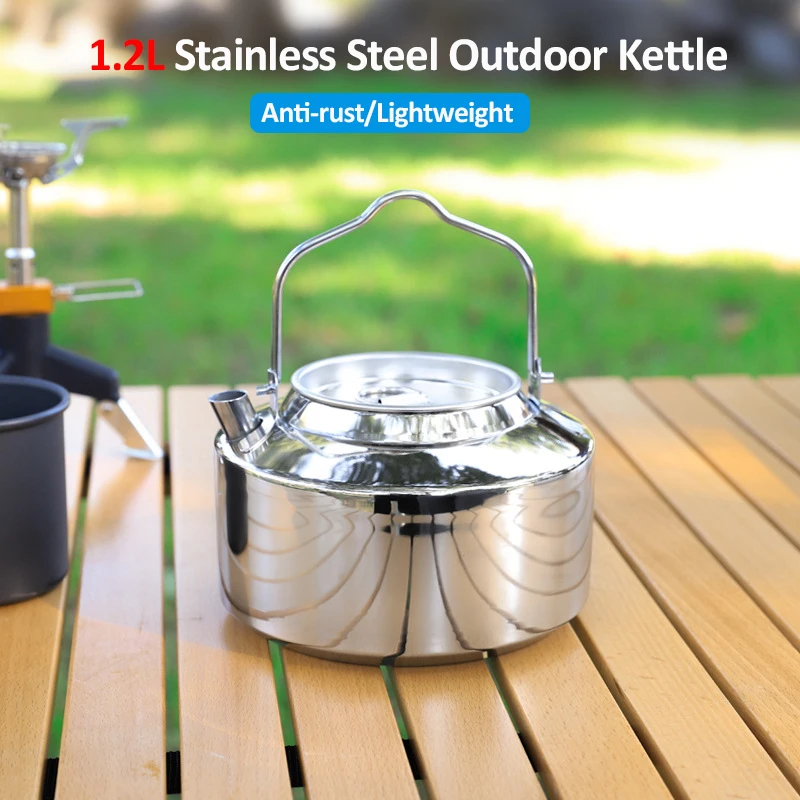 1.2L Stainless Steel Outdoor Kettle Portable Anti-rust Camping Pot Tea Kettle Compact Lightweight Coffee Pot Cooking Accessory
1.2L Stainless Steel Outdoor Kettle Portable Anti-rust Camping Pot Tea Kettle Compact Lightweight Coffee Pot Cooking Accessory