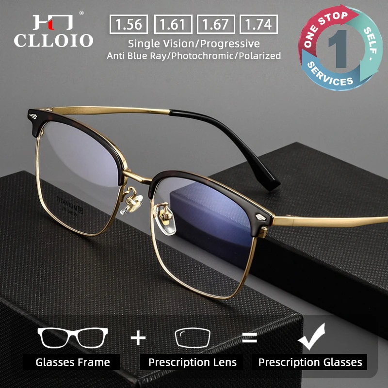CLLOIO Ultralight Vintage Titanium Prescription Glasses Anti Blue Light Eyebrow Frame Myopia Glasses Progressive Reading Eyewear
CLLOIO Ultralight Vintage Titanium Prescription Glasses Anti Blue Light Eyebrow Frame Myopia Glasses Progressive Reading Eyewear