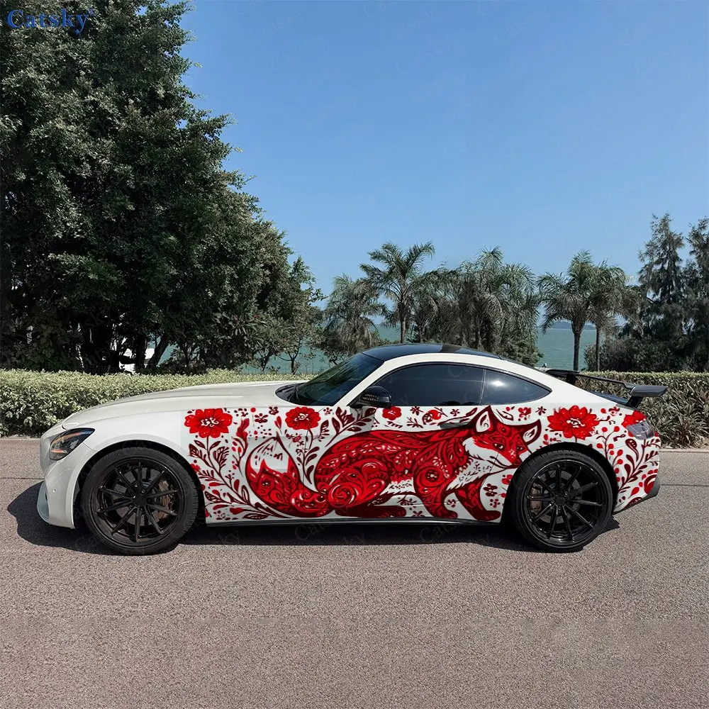 2pcs Red Ethnic Style Fox Car Side Wraps, Self-Adhesive PVC Waterproof & Scratch-Resistant Stickers, Car Accessory Gift
2pcs Red Ethnic Style Fox Car Side Wraps, Self-Adhesive PVC Waterproof & Scratch-Resistant Stickers, Car Accessory Gift
