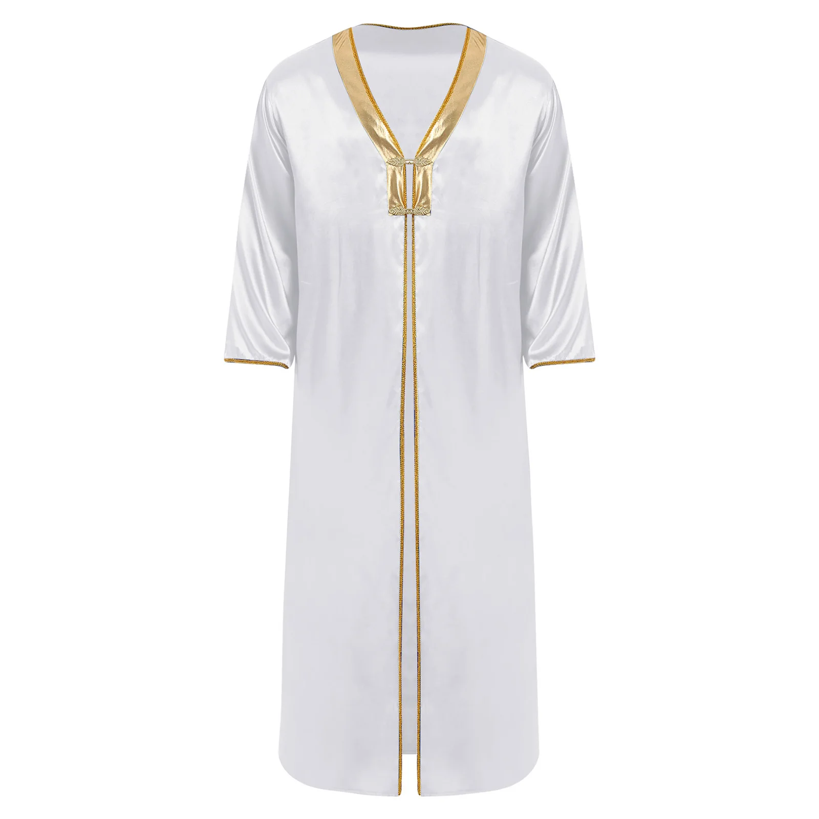 Mens Arab Priest Roleplay Robe Long Sleeve Metallic Shiny Patchwork Gold Trim Retro Arabian Jumpsuit Halloween Cosplay Outfit
Mens Arab Priest Roleplay Robe Long Sleeve Metallic Shiny Patchwork Gold Trim Retro Arabian Jumpsuit Halloween Cosplay Outfit