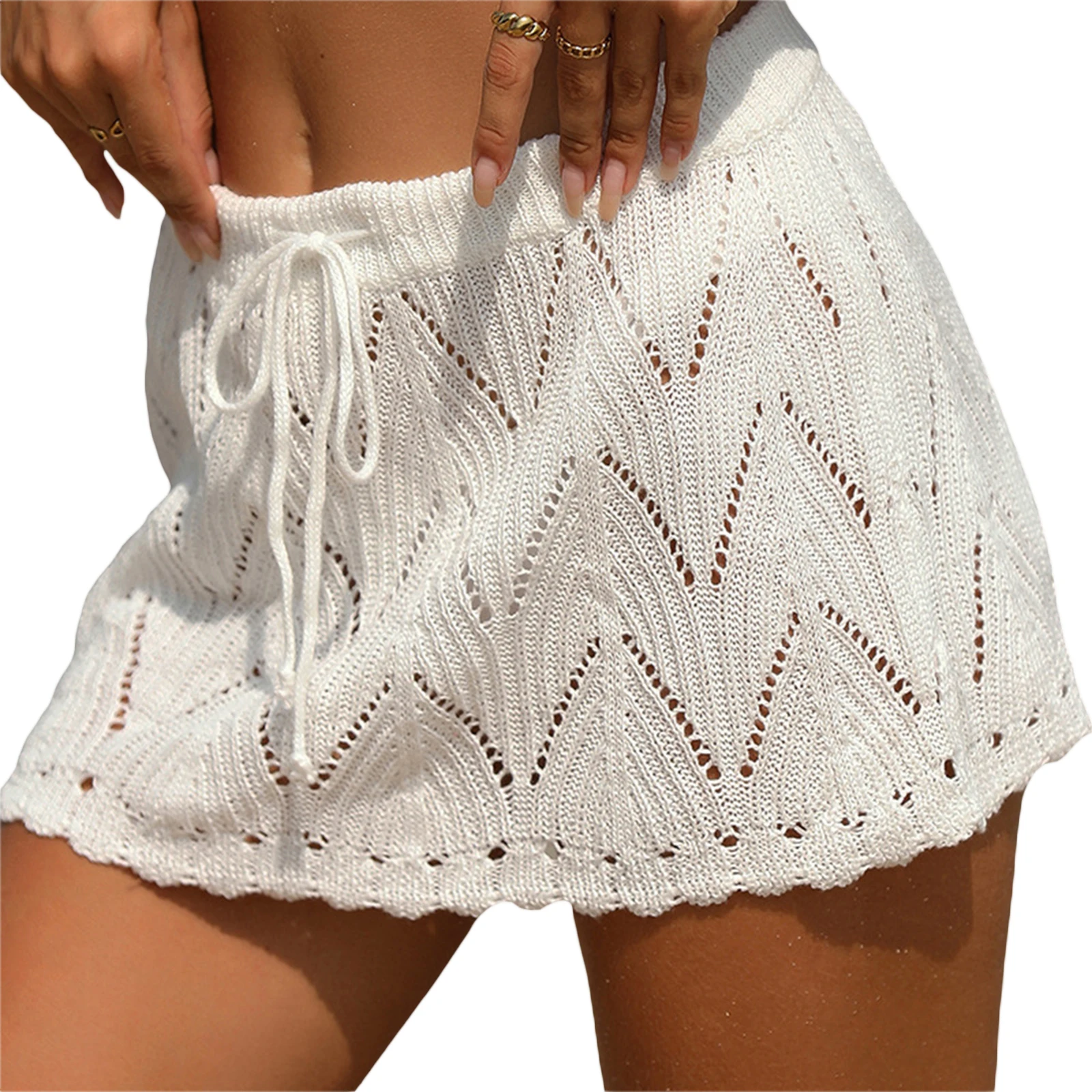 Summer High Waist Hollow Out Semi-Sheer Beach Coverups Women Crochet Skirt Cover Ups Knitted Mini Skirt Swimwear
Summer High Waist Hollow Out Semi-Sheer Beach Coverups Women Crochet Skirt Cover Ups Knitted Mini Skirt Swimwear