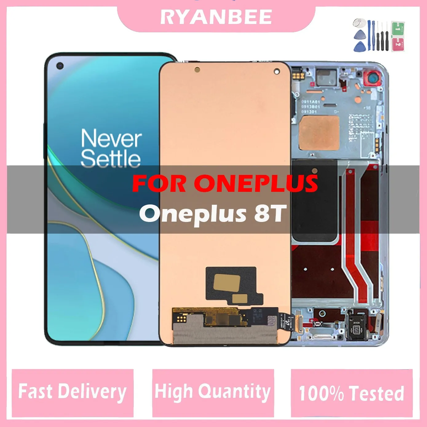 6.55" Original AMOLED LCD For OnePlus 8 8T LCD Display Touch Screen Digitizer Replacement Parts For One plus 8 lcd With Frame
6.55" Original AMOLED LCD For OnePlus 8 8T LCD Display Touch Screen Digitizer Replacement Parts For One plus 8 lcd With Frame