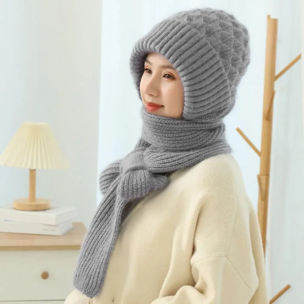 Ladies Winter Hat Knitted Thick Double-layered Windproof Warm Soft Ear Protection Elastic Beanie Scarf Combo Women Cap
Ladies Winter Hat Knitted Thick Double-layered Windproof Warm Soft Ear Protection Elastic Beanie Scarf Combo Women Cap