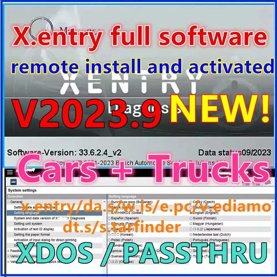 Newest 2023.9 Xentry das Software XDOS For MB Star C4 C5 Diagnostic Tool Passthru For Tactrix Openport 2.0 Car Diagnostic Tool
Newest 2023.9 Xentry das Software XDOS For MB Star C4 C5 Diagnostic Tool Passthru For Tactrix Openport 2.0 Car Diagnostic Tool