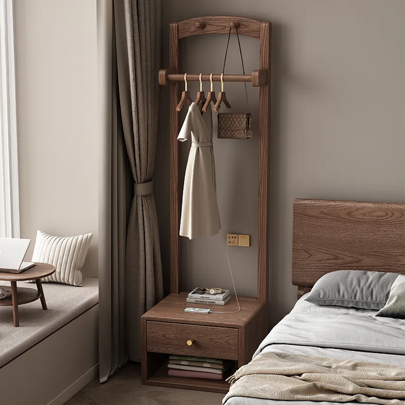 Solid wood 40cm coat rack household small apartment hanger bedside table integrated living room high-end floor storage rack
Solid wood 40cm coat rack household small apartment hanger bedside table integrated living room high-end floor storage rack