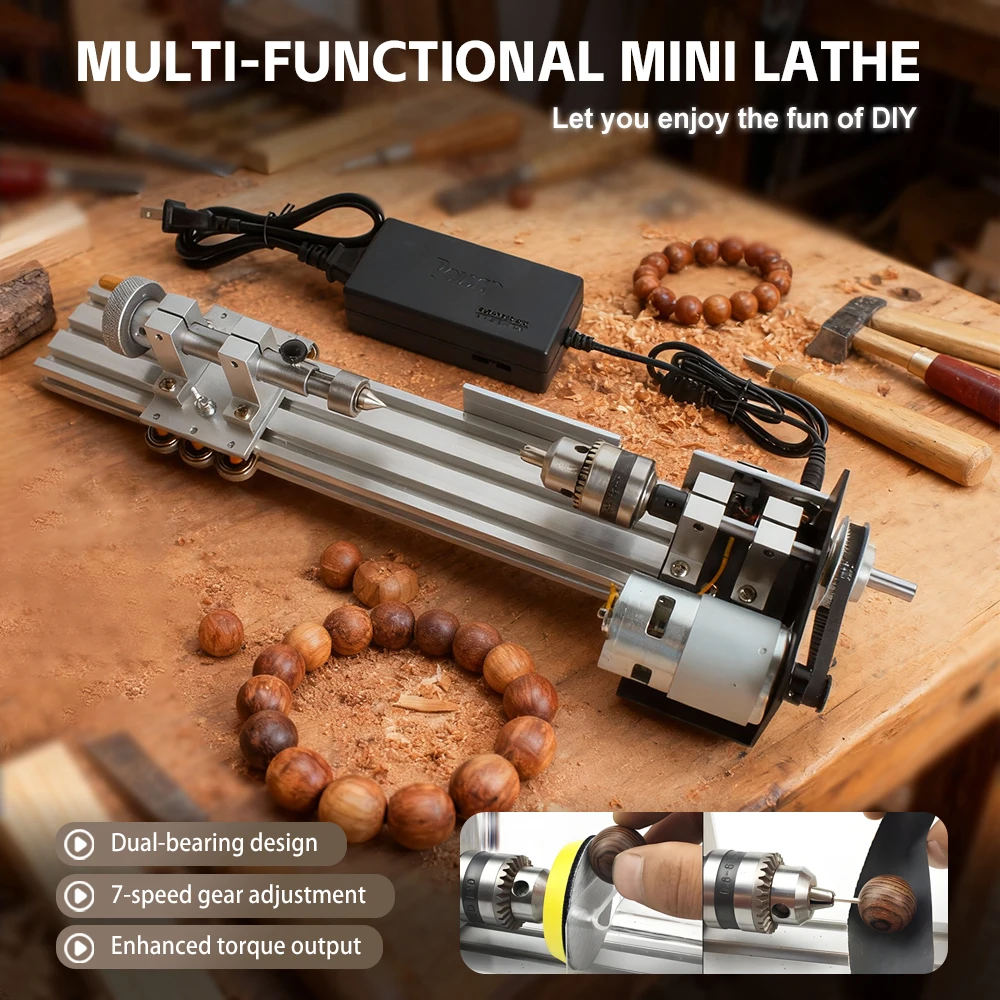 Electric Mini Lathe Machine Desktop Small Woodworking Lathe DIY Lathe Machine Home Workshop Lathe for Model Making Jewelry Metal
Electric Mini Lathe Machine Desktop Small Woodworking Lathe DIY Lathe Machine Home Workshop Lathe for Model Making Jewelry Metal