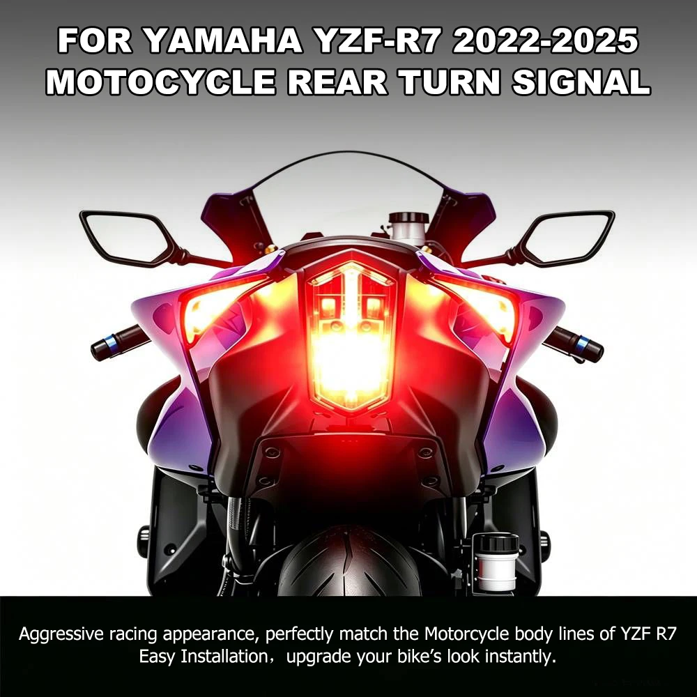 YZFR7 Motorcycle LED Rear Turn Signal Light Integrated For Yamaha YZF-R7 2022-2025 High Bright Tail Light Accessories
YZFR7 Motorcycle LED Rear Turn Signal Light Integrated For Yamaha YZF-R7 2022-2025 High Bright Tail Light Accessories