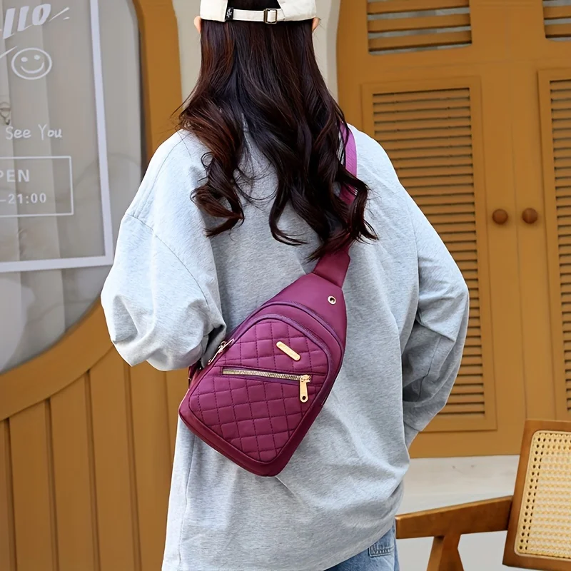 Chic Quilted Shoulder Crossbody Bags For Women Casual Nylon Chest Pack With Multi Layer Storage For Travel Commuting Cycling
Chic Quilted Shoulder Crossbody Bags For Women Casual Nylon Chest Pack With Multi Layer Storage For Travel Commuting Cycling