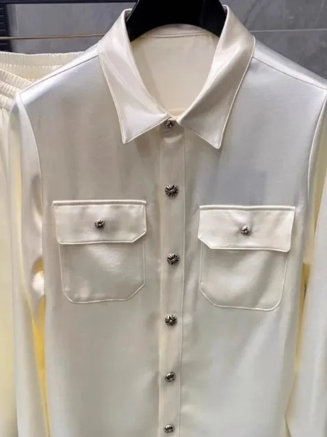 Faionable Men's Spring Autumn irt Jaet Pants Set High Quali Personalized Trendy Versatile Long Sve Long Trousers
Faionable Men's Spring Autumn irt Jaet Pants Set High Quali Personalized Trendy Versatile Long Sve Long Trousers