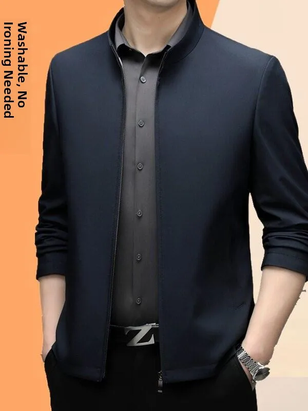 High-End Casual Busin Jaet Men's Spring New Sle Stand Collar Coat Middle-aged Dad Clothes Thin Long Sve Silk Fabric
High-End Casual Busin Jaet Men's Spring New Sle Stand Collar Coat Middle-aged Dad Clothes Thin Long Sve Silk Fabric