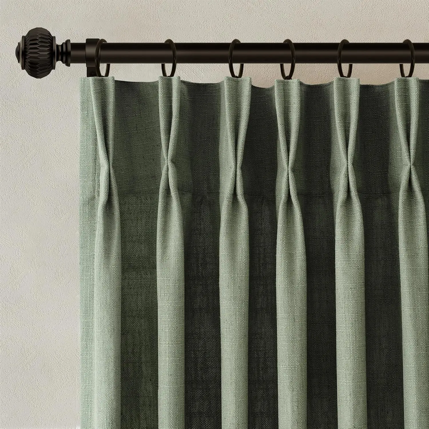 Sage Green Pinch Pleated Linen Curtains 90 Inches Long for Living Room Bedroom with Rings Hooks Clips Back Tab Light Filtering
Sage Green Pinch Pleated Linen Curtains 90 Inches Long for Living Room Bedroom with Rings Hooks Clips Back Tab Light Filtering