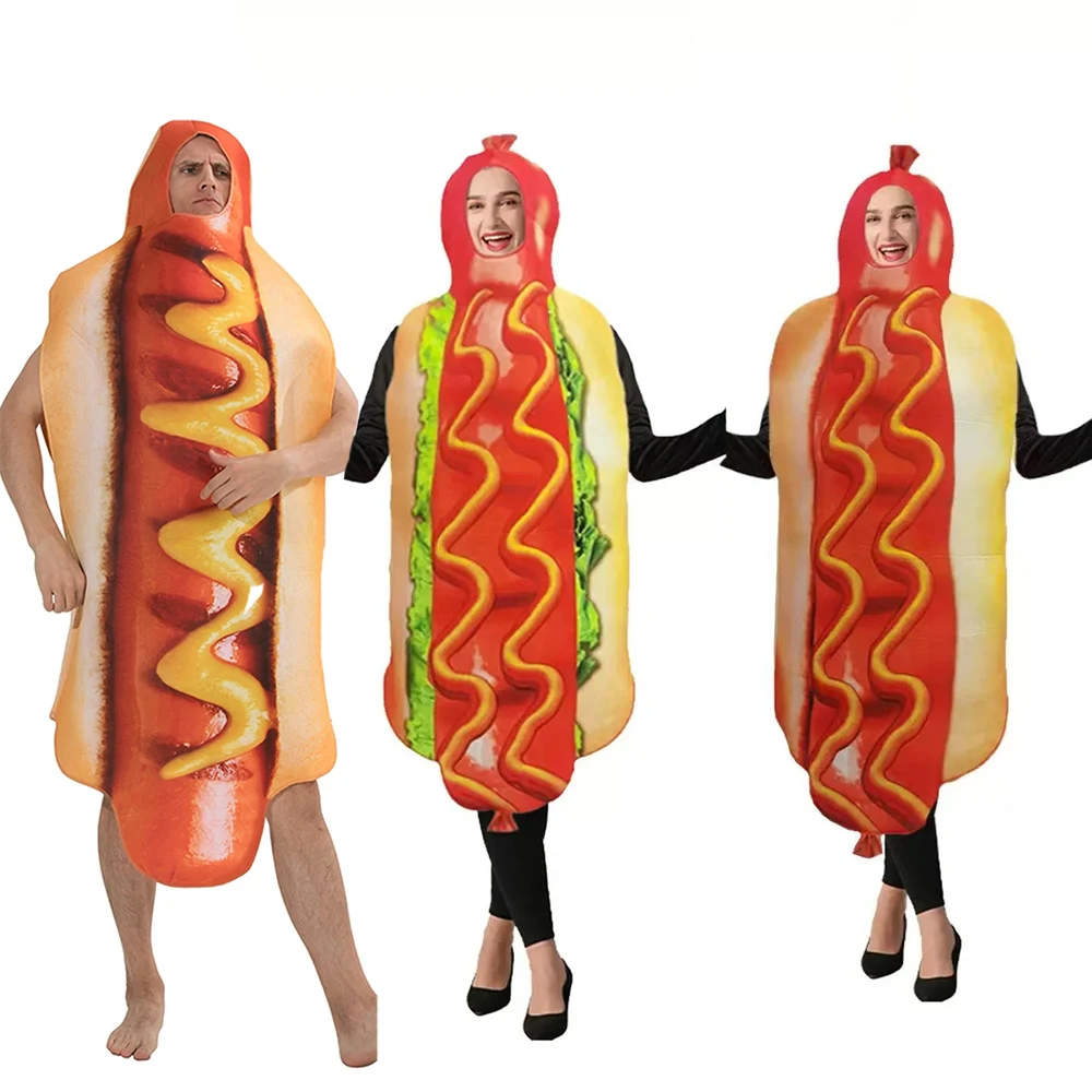 Хэллоуин для взрослых и детей, забавный 3D принт, еда, колбаса, костюмы для хот-догов, мужские и женские семейные цельные костюмы, карнавальный костюм с едой 
Хэллоуин для взрослых и детей, забавный 3D принт, еда, колбаса, костюмы для хот-догов, мужские и женские семейные цельные костюмы, карнавальный костюм с едой