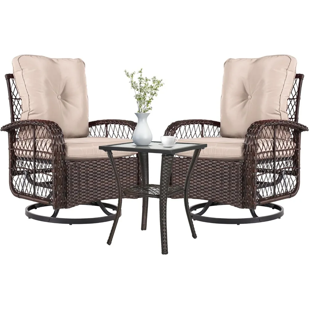 Outdoor Swivel Rocker Chair Set with Small Side Table, Wicker Rattan, Patio Furniture, 3 Pcs
Outdoor Swivel Rocker Chair Set with Small Side Table, Wicker Rattan, Patio Furniture, 3 Pcs