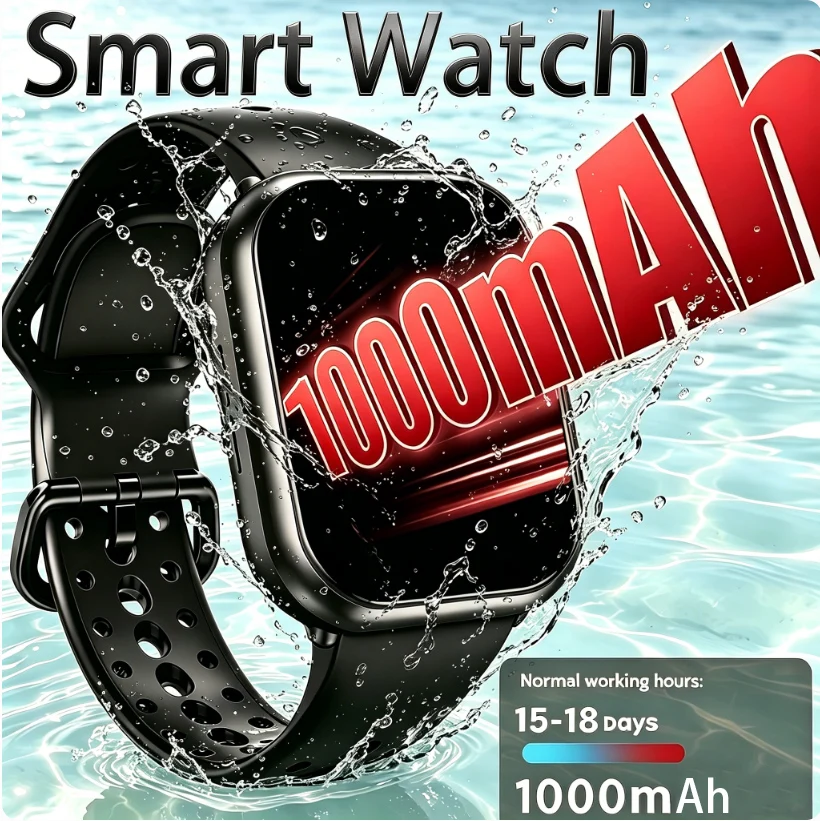 1000mAh AI Voice Smart Watch Men Women 1.85 inches IP68 Bluetooth Call Blood Pressure Sleep Monitoring 100+Exercise Smart Watch
1000mAh AI Voice Smart Watch Men Women 1.85 inches IP68 Bluetooth Call Blood Pressure Sleep Monitoring 100+Exercise Smart Watch