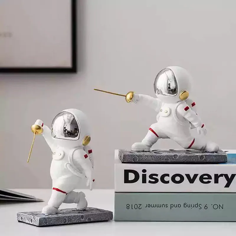 Resin Astronaut Figurine Statue Astronaut Fencing Figure Sculpture Desktop Tabletop Decor Spaceman Fencing Souvenir Present
Resin Astronaut Figurine Statue Astronaut Fencing Figure Sculpture Desktop Tabletop Decor Spaceman Fencing Souvenir Present