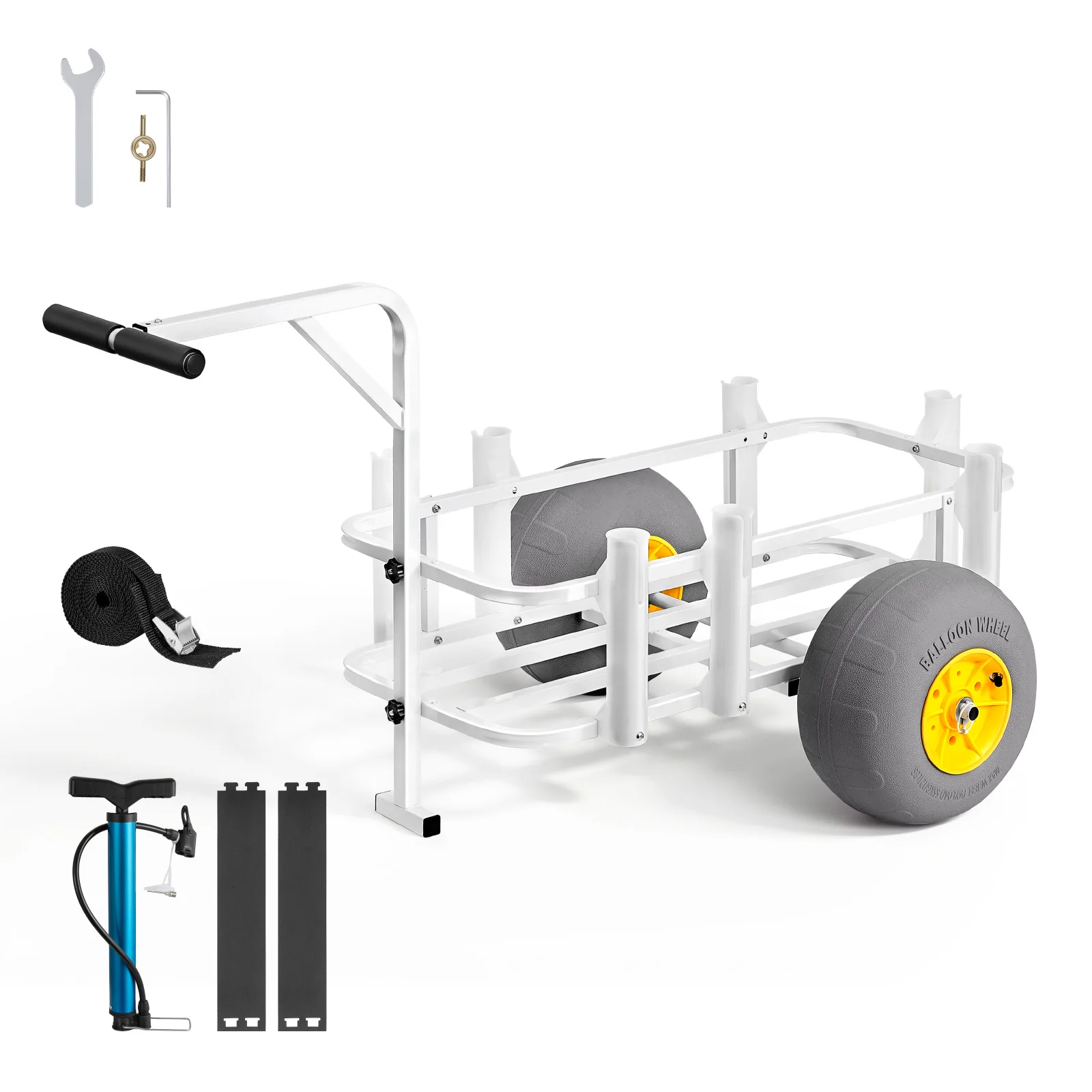 SucceBuy 200LBS Foldable Beach Fishing Cart with Carbon Steel Frame 13in PU Balloon Tires & 7 Rod Holders for Outdoor Activities
SucceBuy 200LBS Foldable Beach Fishing Cart with Carbon Steel Frame 13in PU Balloon Tires & 7 Rod Holders for Outdoor Activities