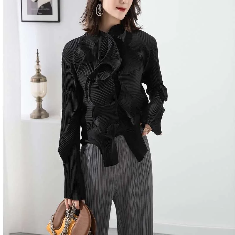 Новая весенняя женская плиссированная блузка ручной работы из полиэстера, тонкая, с длинными рукавами, для женщин среднего возраста
Новая весенняя женская плиссированная блузка ручной работы из полиэстера, тонкая, с длинными рукавами, для женщин среднего возраста