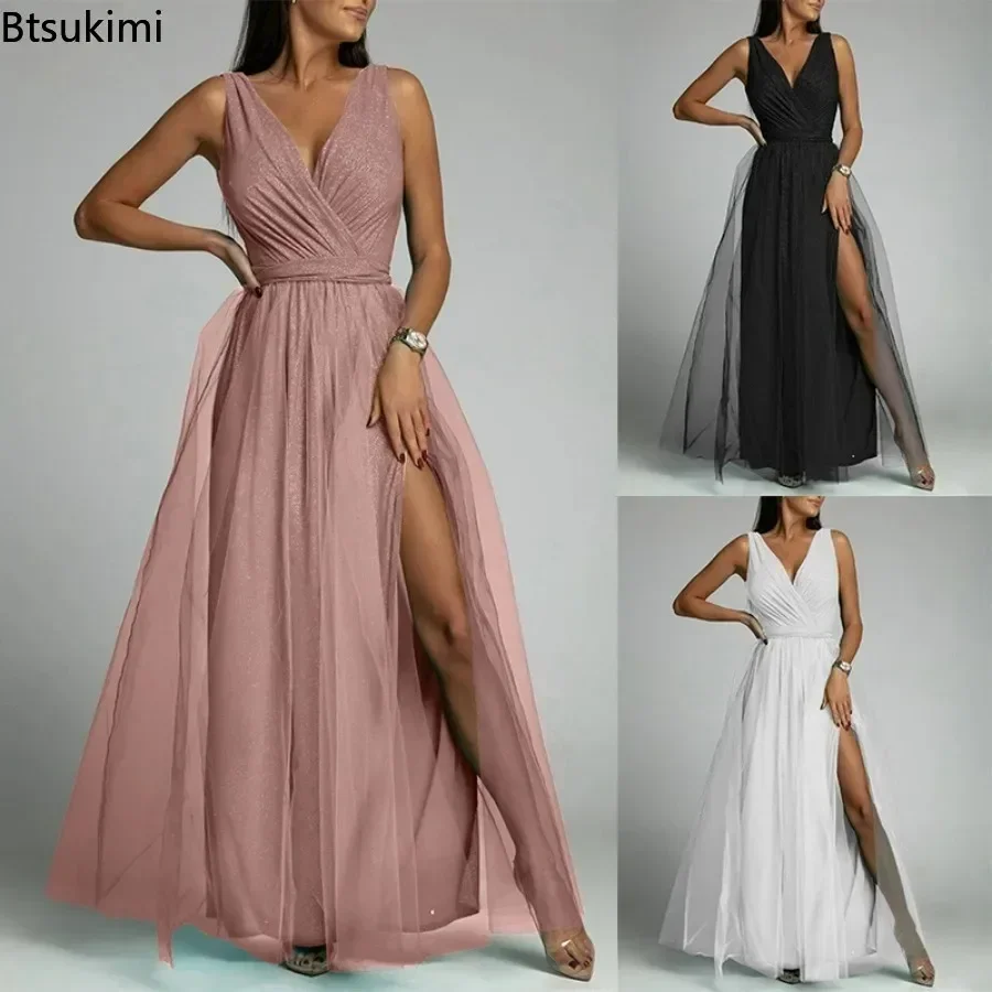 New 2025 Women's Elegant Lace Mesh Robe Dress Sexy Sleeveless Folds Maxi Birthday Dress V Neck Tunic Bandage Party Evening Dress
New 2025 Women's Elegant Lace Mesh Robe Dress Sexy Sleeveless Folds Maxi Birthday Dress V Neck Tunic Bandage Party Evening Dress
