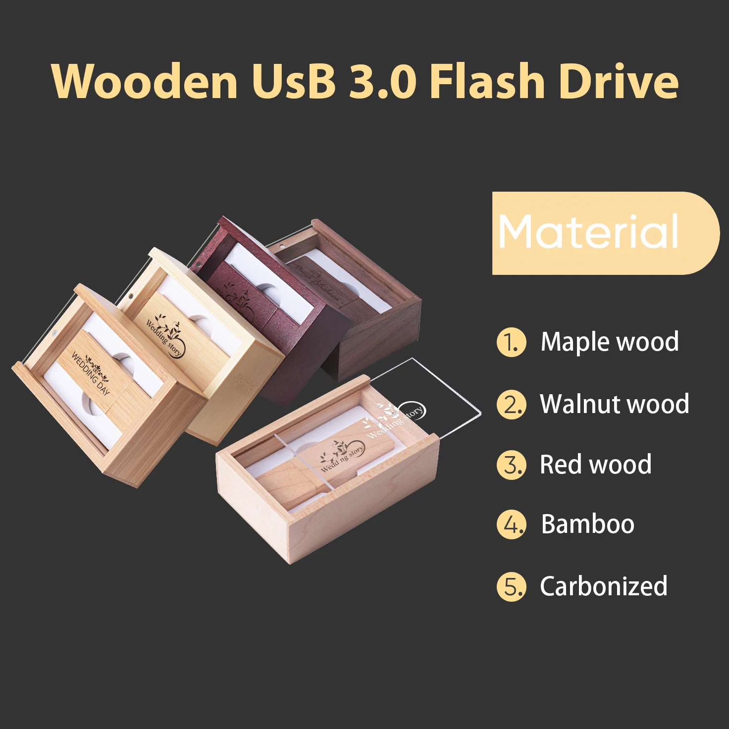 JASTER Wooden USB 3.0 Flash Drives 128GB Free Custom Logo Transparent Lid Box Memory Stick Wedding Gift Pen Drive 64GB U Disk
JASTER Wooden USB 3.0 Flash Drives 128GB Free Custom Logo Transparent Lid Box Memory Stick Wedding Gift Pen Drive 64GB U Disk