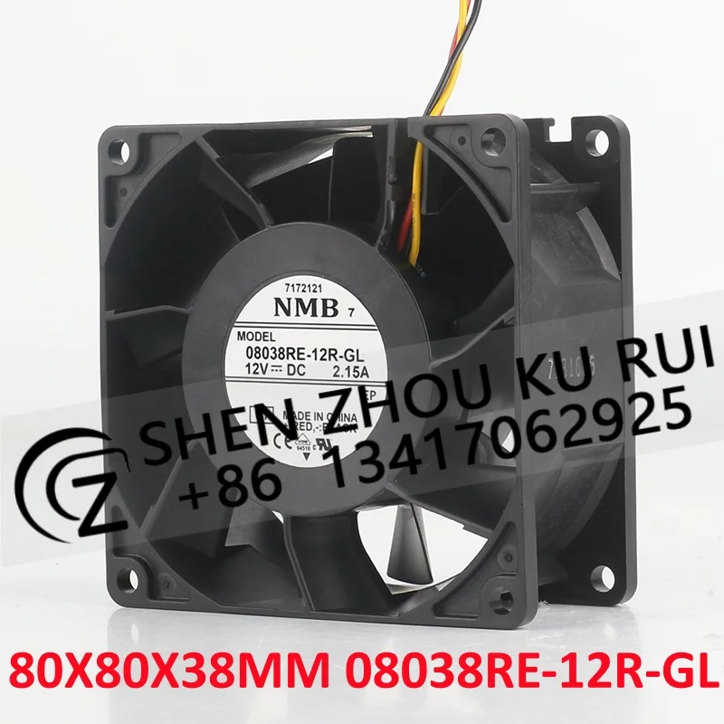 80X80X38MM NMB 5V 24V 48V DC 12V 2.15A AC EC 8CM Waterproof high air volume chassis Three-wire 08038RE-12R-GL 8038 cooling fan
80X80X38MM NMB 5V 24V 48V DC 12V 2.15A AC EC 8CM Waterproof high air volume chassis Three-wire 08038RE-12R-GL 8038 cooling fan
