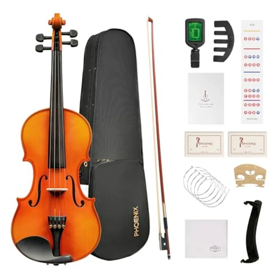 Violin 4/4 Full Size Kit for Beginner Adults Students with Rosewood Bow Extra Strings Bridge Sunset
Violin 4/4 Full Size Kit for Beginner Adults Students with Rosewood Bow Extra Strings Bridge Sunset