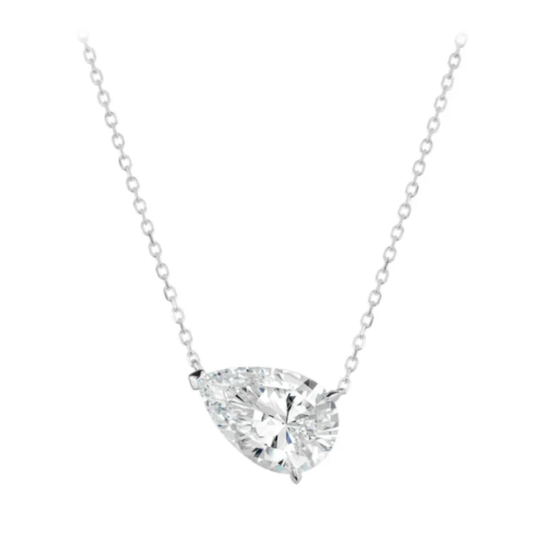 CAMEO Pendant Chain 925 Silver Synthetic Zircon White Water Drop Pear Shaped Three Claw Simple Diamond Daily Necklace
CAMEO Pendant Chain 925 Silver Synthetic Zircon White Water Drop Pear Shaped Three Claw Simple Diamond Daily Necklace