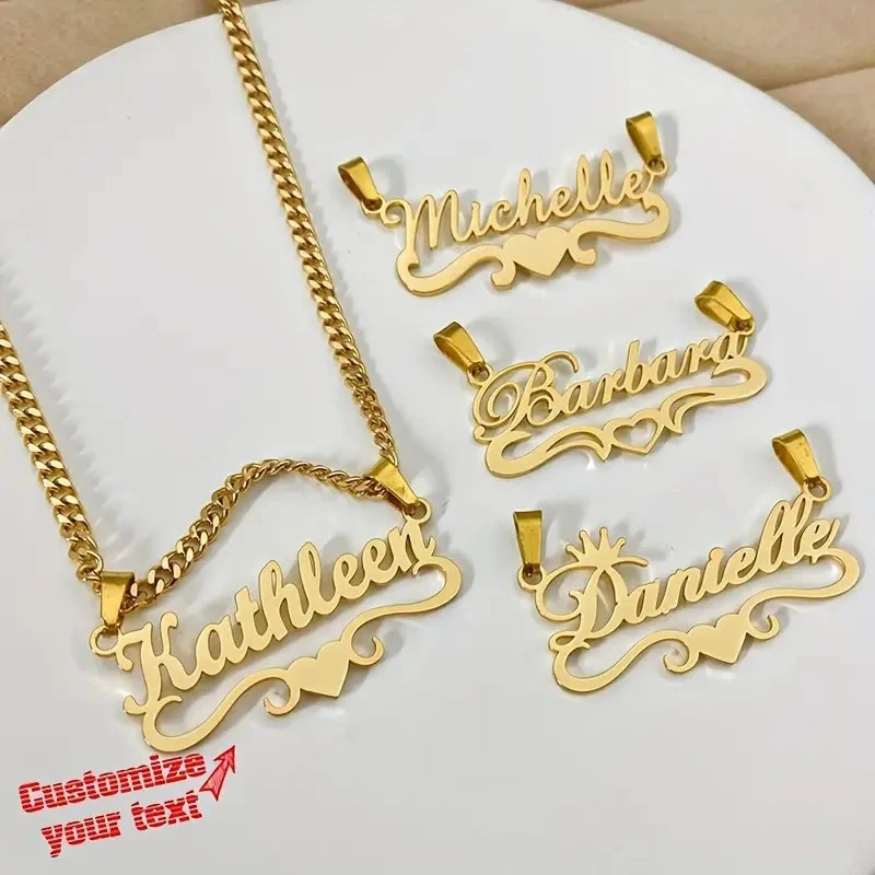 Multi-styles Heart Design Name Customized Pendant Necklace Woman Man Personalized Letter Nameplate Stainless Steel Necklace Gift
Multi-styles Heart Design Name Customized Pendant Necklace Woman Man Personalized Letter Nameplate Stainless Steel Necklace Gift