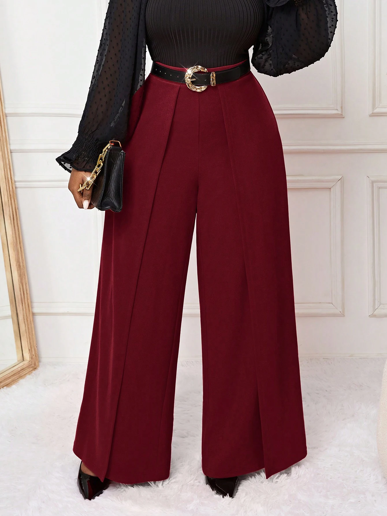 Plus Size Hip Seam Women's Satin Trousers With Belt imple Women's Pants Versatile Female Loose Pants Pocket Wide Leg Pants 0-4XL
Plus Size Hip Seam Women's Satin Trousers With Belt imple Women's Pants Versatile Female Loose Pants Pocket Wide Leg Pants 0-4XL