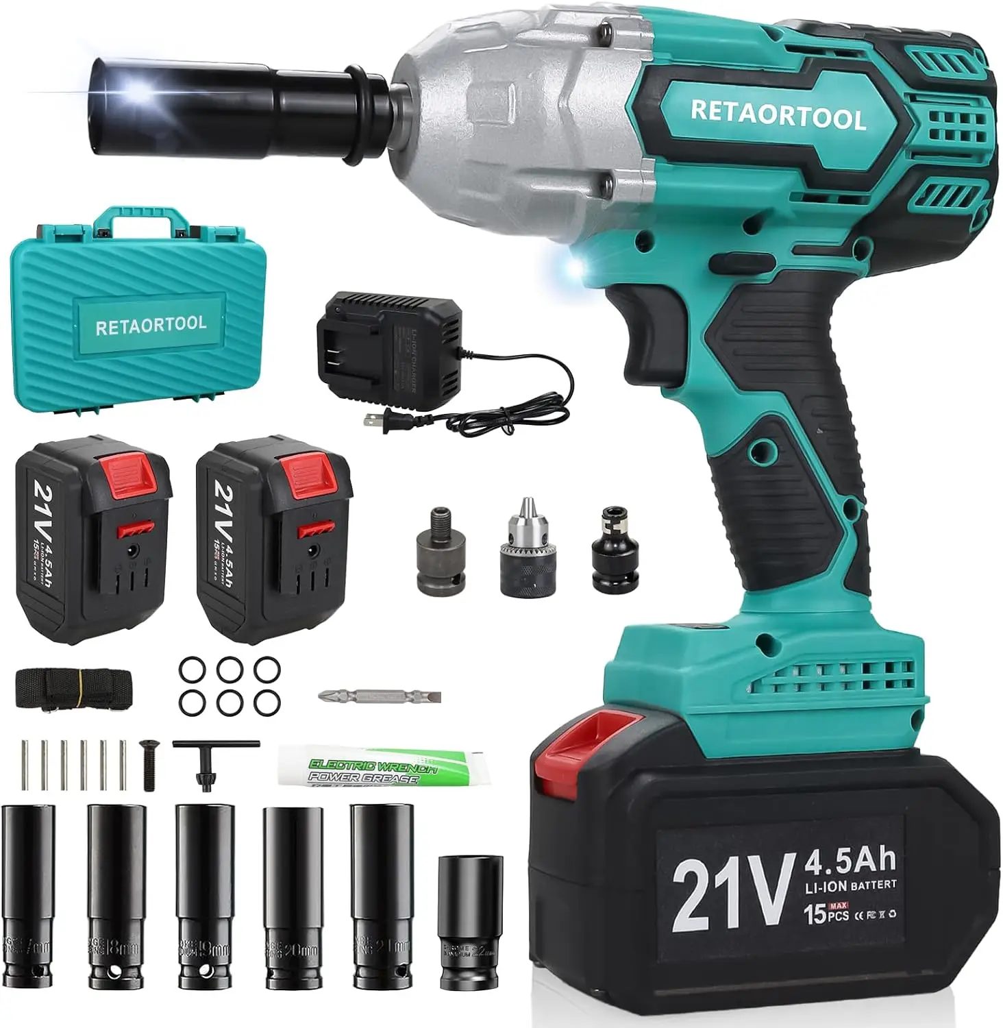 Cordless Impact Wrench 531Ft-lbs (720N.m) Brushless High Torque Wrench, 1/2" 21V Electric Impact Gun w/ 2x 4.5Ah Batteries,Fast
Cordless Impact Wrench 531Ft-lbs (720N.m) Brushless High Torque Wrench, 1/2" 21V Electric Impact Gun w/ 2x 4.5Ah Batteries,Fast