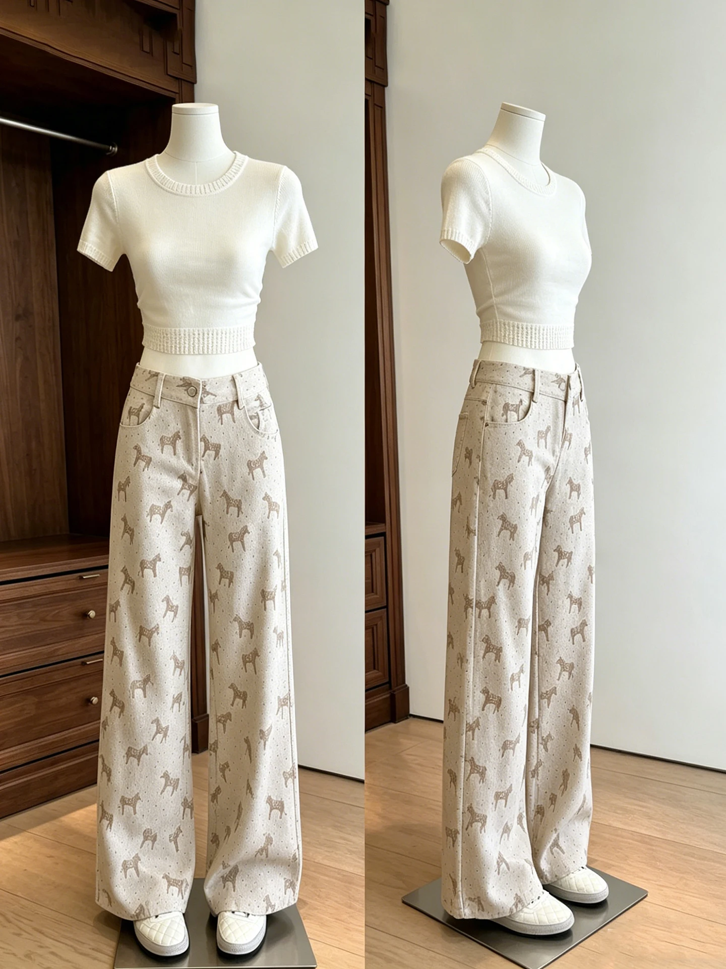 Retro Korean Washed Print Wide Leg Jeans Women's Summer Thin Low Waist Straight Long Pants Casual Commute Style
Retro Korean Washed Print Wide Leg Jeans Women's Summer Thin Low Waist Straight Long Pants Casual Commute Style