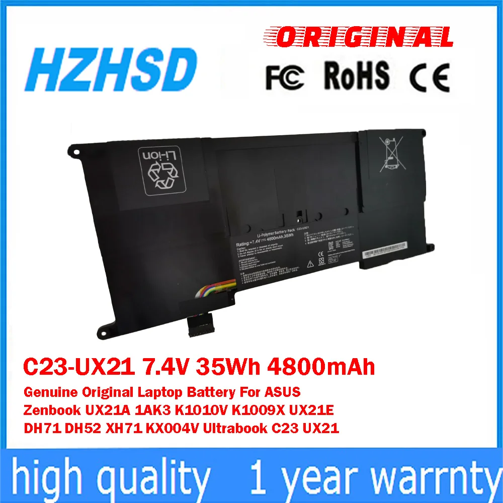 C23-UX21 7.4V 35Wh 4800mAh Genuine Original Laptop Battery For ASUS Zenbook UX21A 1AK3 K1010V K1009X UX21E DH71 DH52 XH71 KX004V
C23-UX21 7.4V 35Wh 4800mAh Genuine Original Laptop Battery For ASUS Zenbook UX21A 1AK3 K1010V K1009X UX21E DH71 DH52 XH71 KX004V