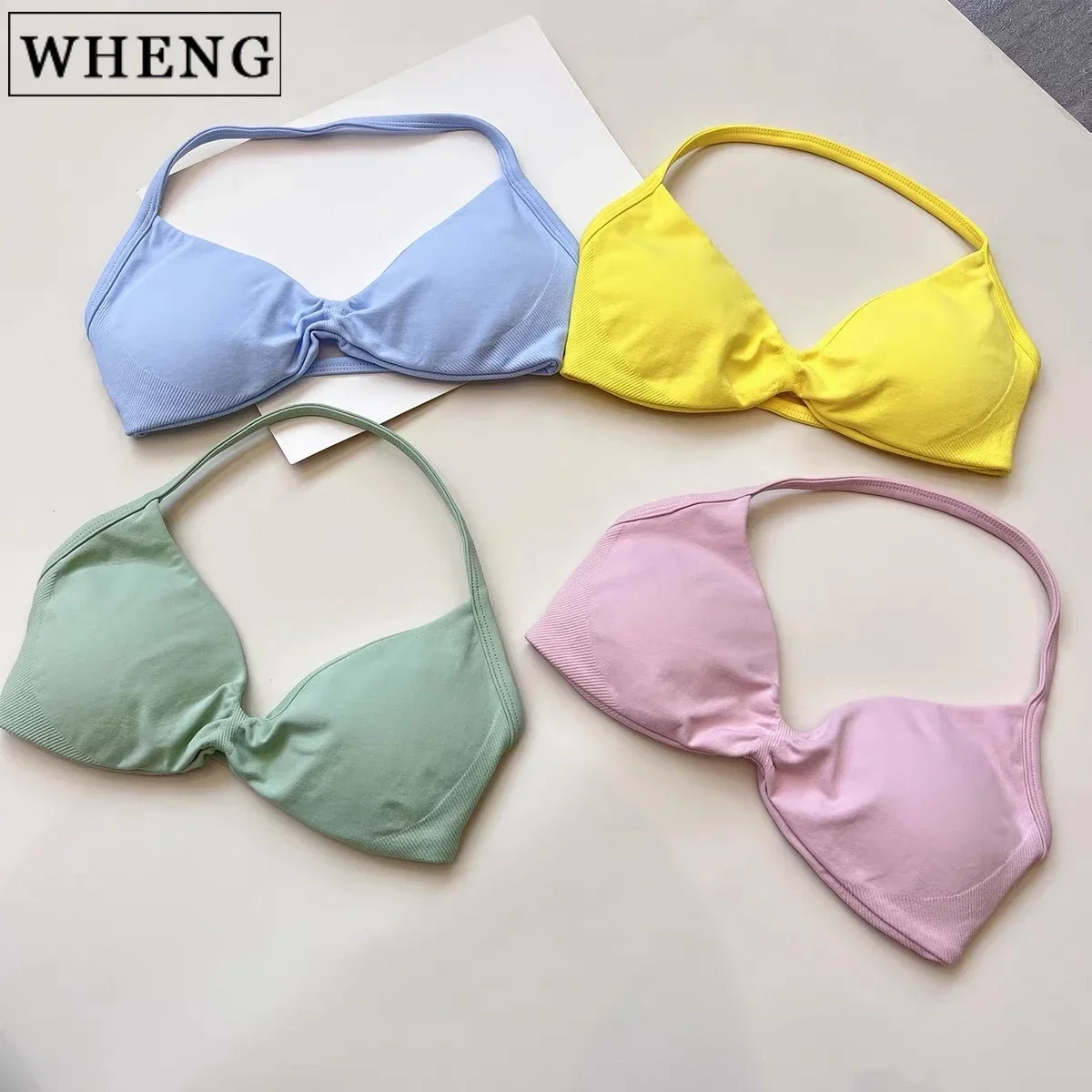 WHENG V-Neck Lace-Up Bra Women's Low Support Pleated Halter Sports Bra Sexy Gym Crop Top Padded Seamless Workout Yoga Vest
WHENG V-Neck Lace-Up Bra Women's Low Support Pleated Halter Sports Bra Sexy Gym Crop Top Padded Seamless Workout Yoga Vest