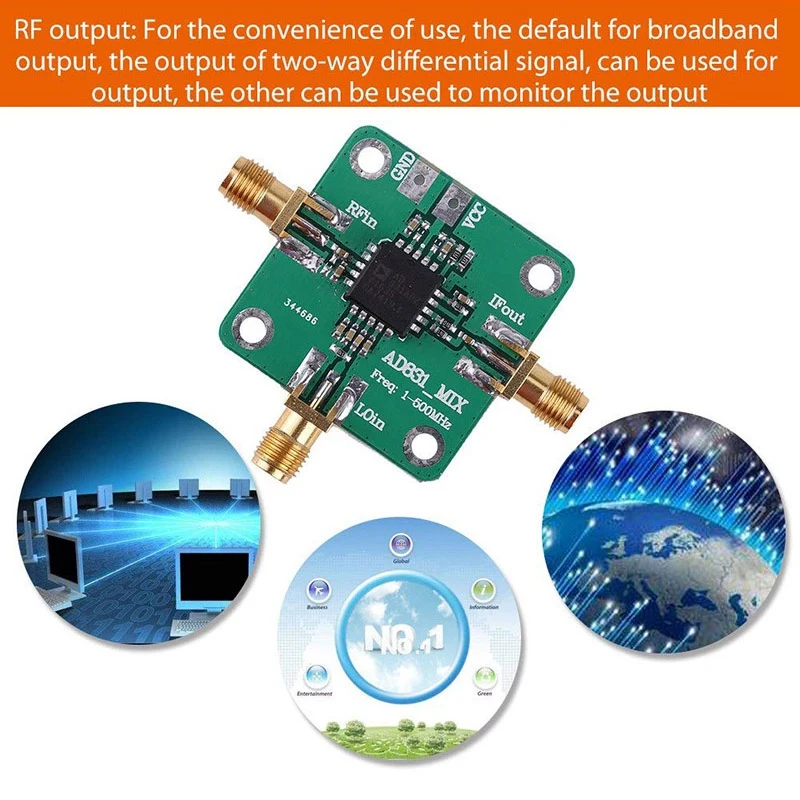 RF Mixer ModuleAD831 High Frequency Transducer RF Mixer Module 500MHz Bandwidth RF Frequency Converter
RF Mixer ModuleAD831 High Frequency Transducer RF Mixer Module 500MHz Bandwidth RF Frequency Converter