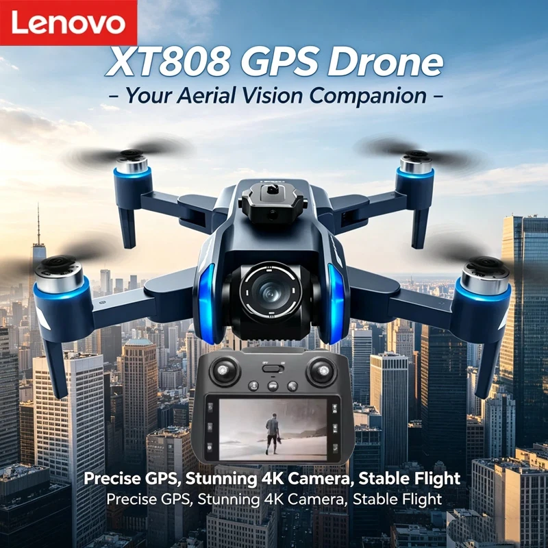 Lenovo XT808 GPS Drone, 8K HD Dual Camera, Brushless Motor, 5G WiFi FPV, Foldable Screen Display RC Quadcopter Aerial Shooting
Lenovo XT808 GPS Drone, 8K HD Dual Camera, Brushless Motor, 5G WiFi FPV, Foldable Screen Display RC Quadcopter Aerial Shooting