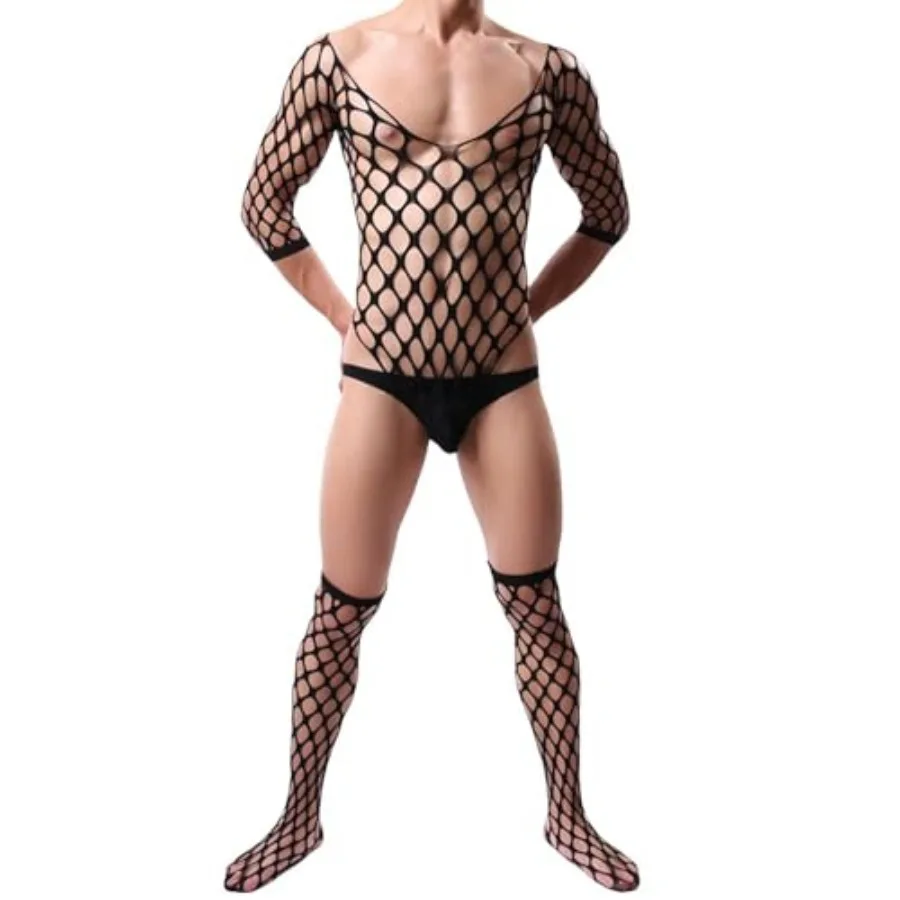 Fishnet Bodysuit Sissy Clothes for Men, Mens Sheer Thong Bodysuits, Mens Mesh Bodysuit, Men's Sexy Hollow-Out See-Through Elast
Fishnet Bodysuit Sissy Clothes for Men, Mens Sheer Thong Bodysuits, Mens Mesh Bodysuit, Men's Sexy Hollow-Out See-Through Elast