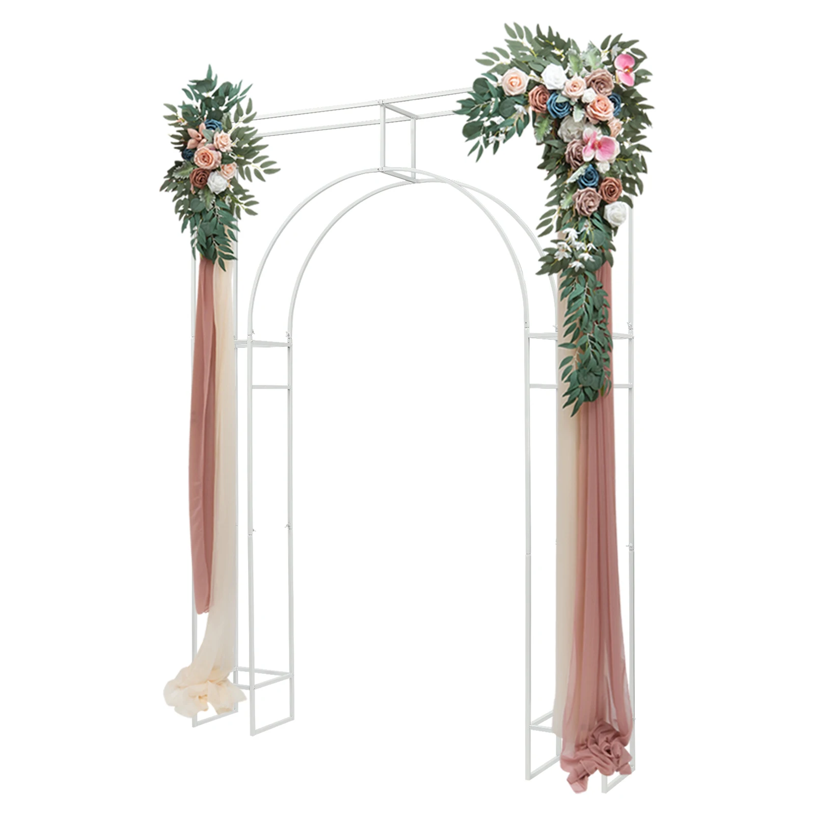 7.9ft White Metal Wedding Arch Stand, Square Tube Backdrop Frame for Ceremony Garden Party Decor (180x250cm)
7.9ft White Metal Wedding Arch Stand, Square Tube Backdrop Frame for Ceremony Garden Party Decor (180x250cm)